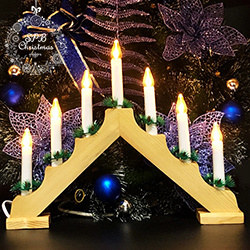 Рождественская горка «Скандинавский светильник» (7 свечей, 7 LED, дерево)