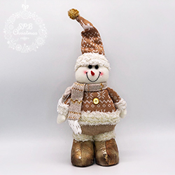 Новогодняя игрушка «Золотой снеговик» (28см)