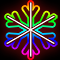Снежинка из неона «Метеор» (60х60см, IP67, с эффектом бегущих огней, уличная) RGB